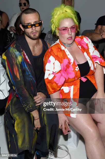 Models Nico Tortorella and Margie Plus attend the Chromat fashion show during New York Fashion Week: The Shows at Gallery 3, Skylight Clarkson Sq on...