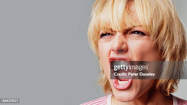 angry young woman - pain face portrait bildbanksfoton och bilder