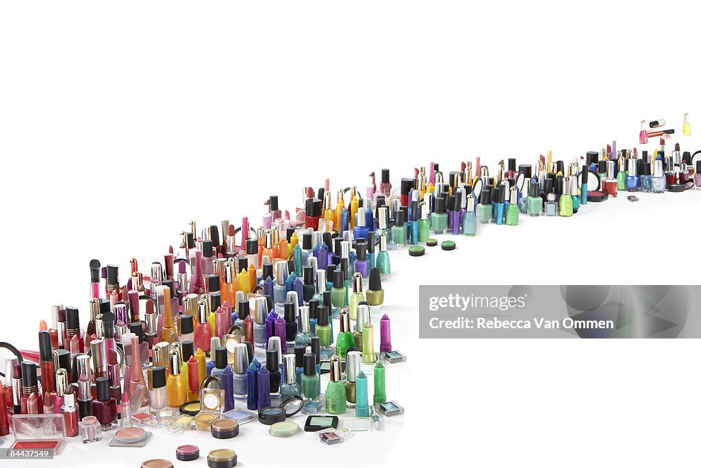 A rainbow of cosmetics