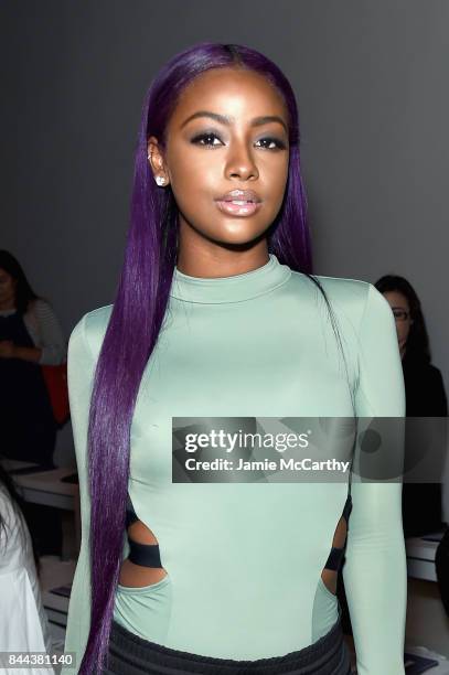 Justine Skye attends the Chromat fashion show during New York Fashion Week: The Shows at Gallery 3, Skylight Clarkson Sq on September 8, 2017 in New...