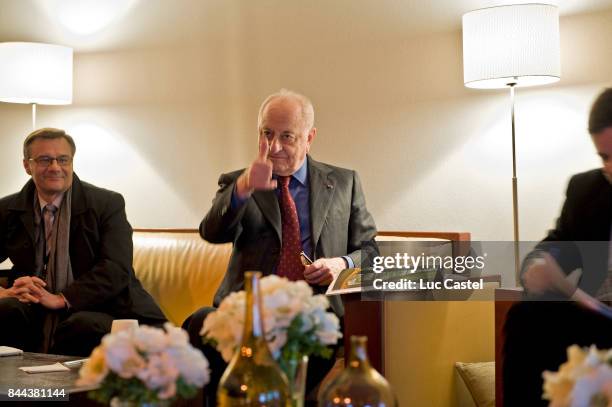 Pierre Berge attends the Saint-Laurent / Pierre Berge sale at Grand palais on February 25, 2009 in Paris, France.