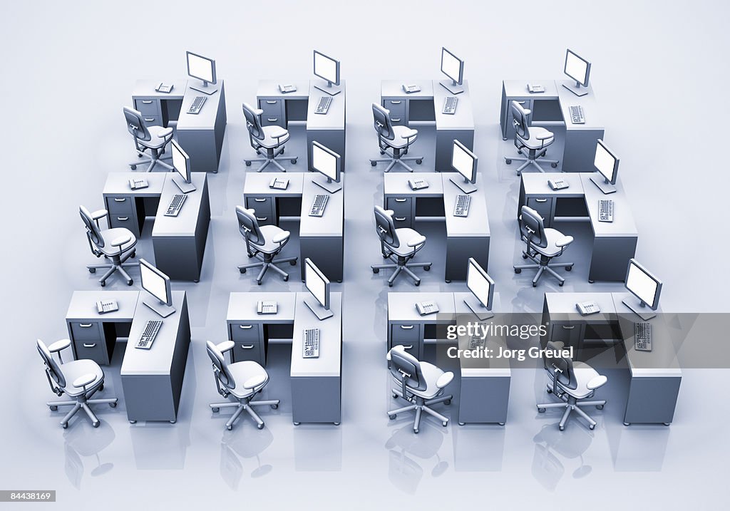 How Office Rows Office Desks In Rows High-Res Vector Graphic - Getty Images