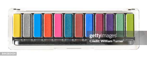 a beauty cut out image of a multi coloured compact - william turner london stockfoto's en -beelden