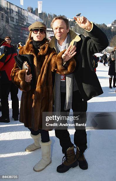 Ingrid Kraus and singer Peter Kraus attend the Hahnenkamm Race weekend on January 24, 2009 in Kitzbuehel, Austria.