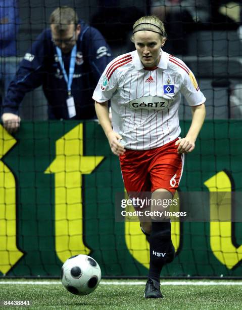 Marisa Ewers of Hamburger SV in action during final game of the T-Home DFB Indoor Cup at the Boerdelandhalle on January 24, 2009 in Magdeburg ,...