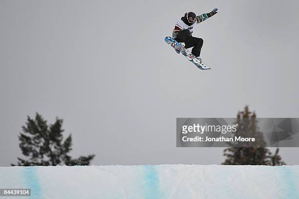 Shaun White competes in the Men's Snowboard Slopestyle Final on his way to winning the gold during Winter X Games Day 3 on Buttermilk Mountain on...