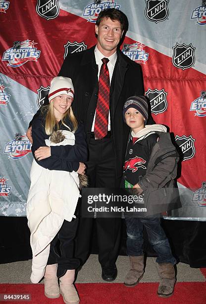 Western Conference All-Star Shane Doan of the Phoenix Coyotes arrives for the Honda NHL Superskills competition as part of the 2009 NHL All-Star...