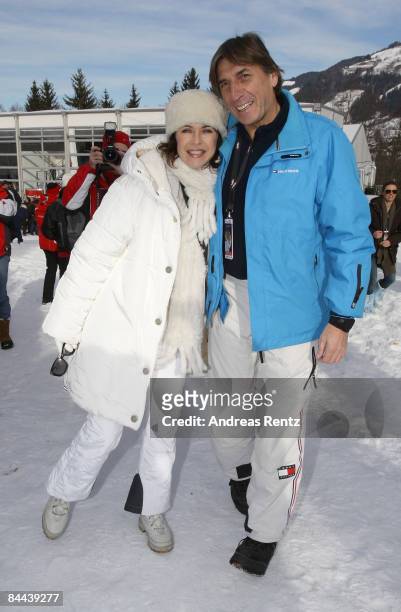 Actress Anja Kruse and Norbert Blecha attend the Hahnenkamm Race weekend on January 24, 2009 in Kitzbuehel, Austria.