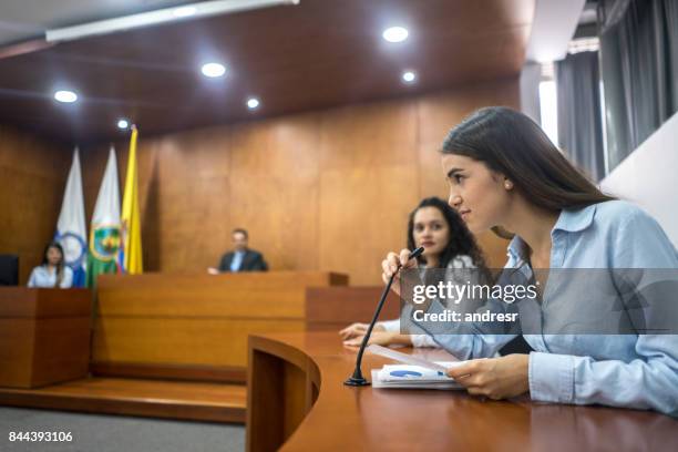 lawyers addressing the court in a trial - criminal trial stock pictures, royalty-free photos & images