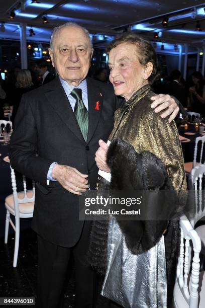 Pierre Berge and Claude Lalanne attend the the Sidaction Gala Dinner 2012 on January 26, 2012 in Paris, France.