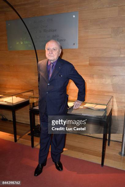 Pierre Berge attends the Dinner to benefit the collections of the "Bibliotheque Nationale de France" on October 14, 2013 in Paris, France.