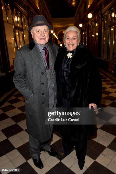 Pierre Berge and Baroness Helene de Ludinghausen attned the "Insularite" Exhibition Opening at Galerie du Passage on February 04, 2015 in Paris,...