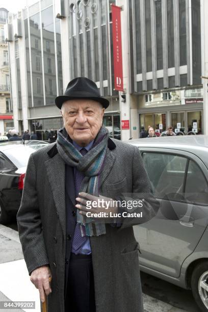 Pierre Berge standing in front of Drouot on December 11, 2015 in Paris, France.