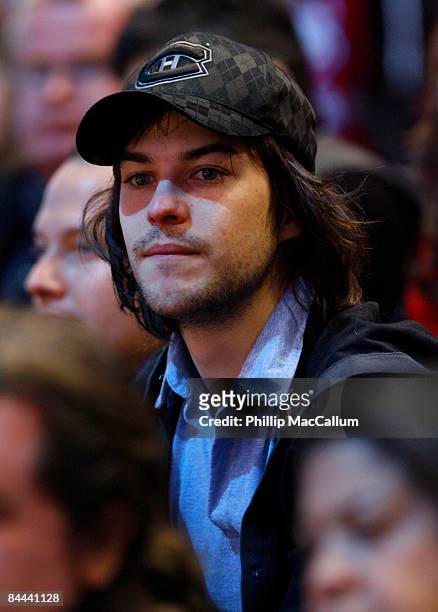 Marc-Andre Grondin watches the action at the Honda / NHL SuperSkills at Bell Center as part of the 2009 NHL All-Star Weekend festivities on January...