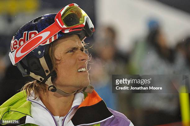 Jon Olsson after his run in the Men's Skiing Big Air Final during Winter X Games Day 3 on Buttermilk Mountain on January 24, 2009 in Aspen, Colorado.
