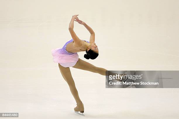 Caroline Zhang competes in the Free Skate during the AT&T US Figure Skating Championships at Quicken Loans Arena January 24, 2009 in Cleveland, Ohio.