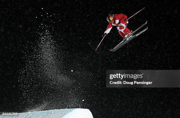 Simon Dumont of Bethel, Maine wins the gold medal in the Skiing Big Air event at Winter X Games 13 on Buttermilk Mountain on January 24, 2009 in...