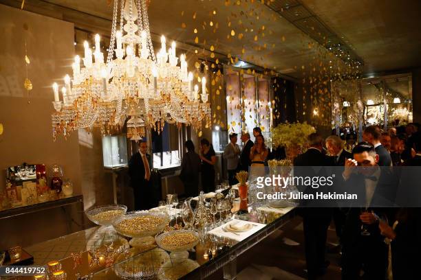 General atmosphere of the Baccarat Goldfinger Party In Paris on September 8, 2017 in Paris, France.