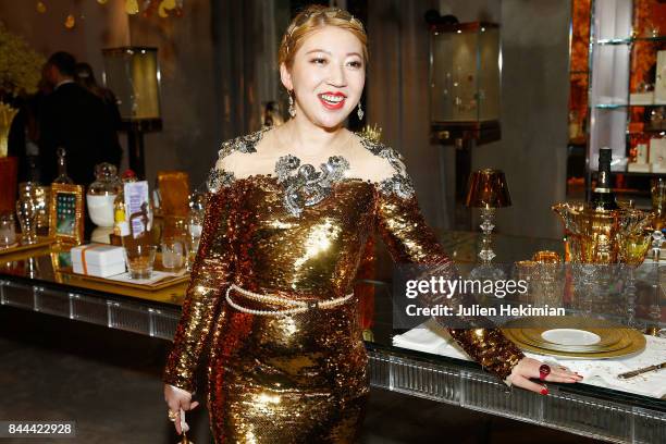 Baccarat's owner Coco Chu attends the Baccarat Goldfinger party in paris on September 8, 2017 in Paris, France.