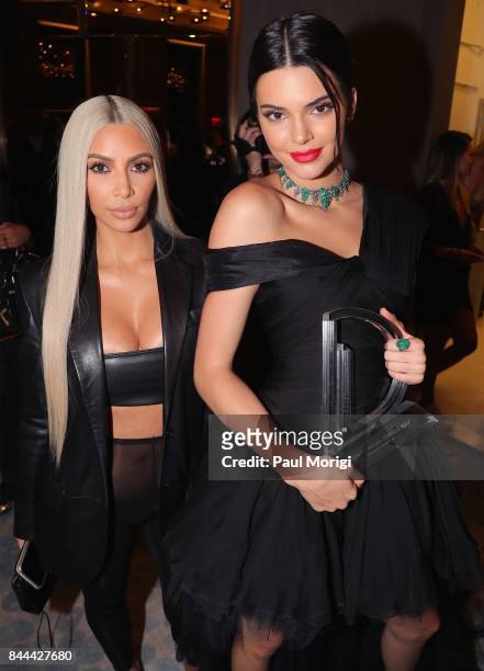 Kim Kardashian West and Kendall Jenner attend the Daily Front Row's Fashion Media Awards at Four Seasons Hotel New York Downtown on September 8, 2017...