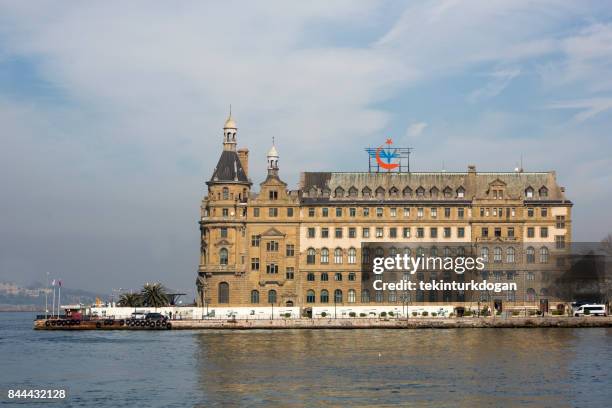 historical old haydarpasa train station building at kadikoy istanbul turkey - haydarpasa stock pictures, royalty-free photos & images