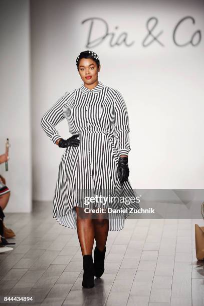Model Precious Lee walks the runway during the Dia&Co fashion show and industry panel at the CURVYcon at Metropolitan Pavilion West on September 8,...