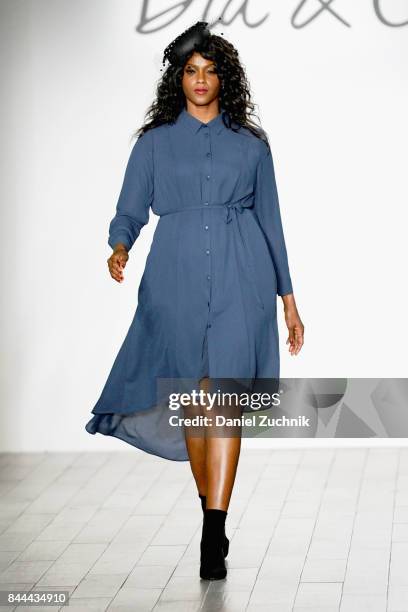 Model walks the runway during the Dia&Co fashion show and industry panel at the CURVYcon at Metropolitan Pavilion West on September 8, 2017 in New...