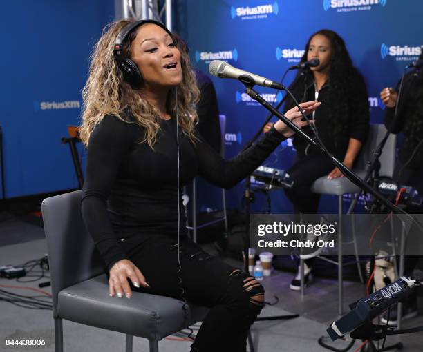 Singer Chante Moore performs on SiriusXM's Heart & Soul channel on September 8, 2017 in New York City.