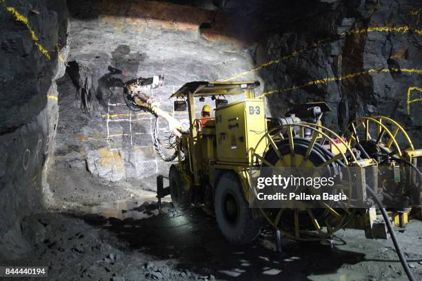 Underground mining operations using sophisticated automatic driliing machines. Uranium mining in India. Inside Indias highly secure and rarely...