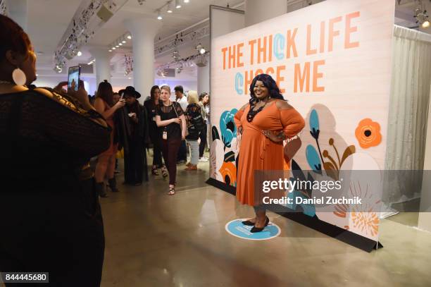 Guest attends the Dia&Co fashion show and industry panel at the CURVYcon at Metropolitan Pavilion West on September 8, 2017 in New York City.
