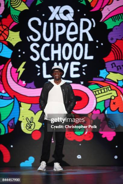 Samuel L. Jackson speaks onstage during the XQ Super School Live, presented by EIF, at Barker Hangar on September 8, 2017 in Santa California.