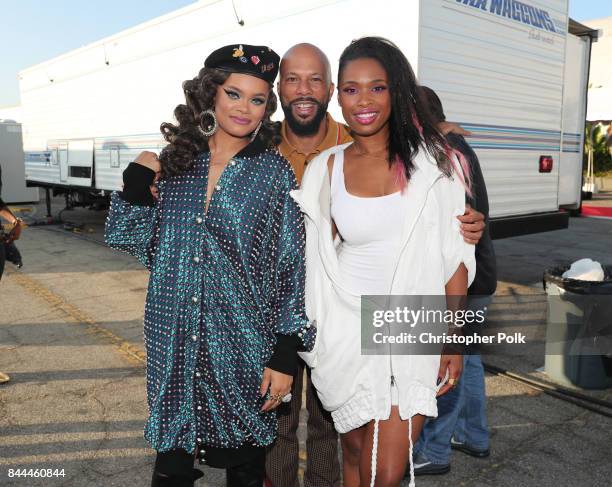 Andra Day, Common, and Jennifer Hudson attend the XQ Super School Live, presented by EIF, at Barker Hangar on September 8, 2017 in Santa California.