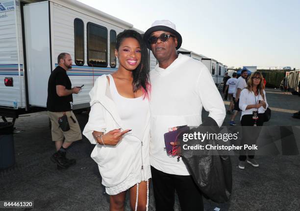 Jennifer Hudson and Samuel L. Jackson attend the XQ Super School Live, presented by EIF, at Barker Hangar on September 8, 2017 in Santa California.