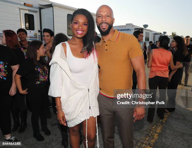 Jennifer Hudson and Common pose during the XQ Super School Live, presented by EIF, at Barker Hangar on September 8, 2017 in Santa California.