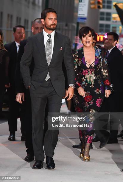 Scott Disick and Kris Jenner are seen walking in Soho on September 8, 2017 in New York City.