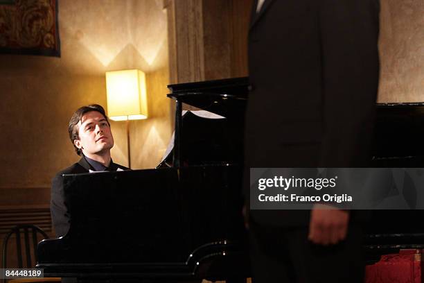 Pianist Arnaud Arbet of the Atelier Lyrique De L'Opera De Paris performs at the French Academy of Villa Medici on January 25, 2009 in Rome, Italy.