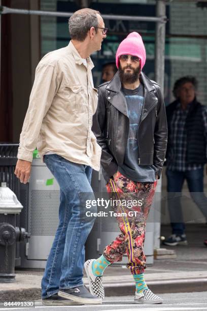 Terry Richardson and Jared Leto seen on September 8, 2017 in New York City.