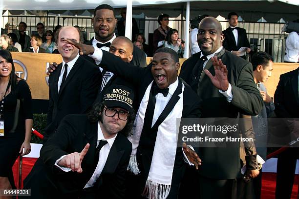 Actors Scott Adsit, Grizz Chapman, Judah Friedlander, Tracy Morgan and Kevin Brown arrive at the 15th Annual Screen Actors Guild Awards held at the...