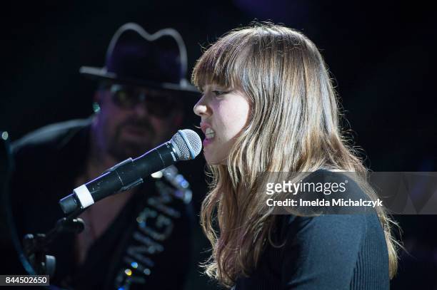 Diane Birch of Dave Stewart And Friends perform at O2 Shepherd's Bush Empire on September 8, 2017 in London, England.