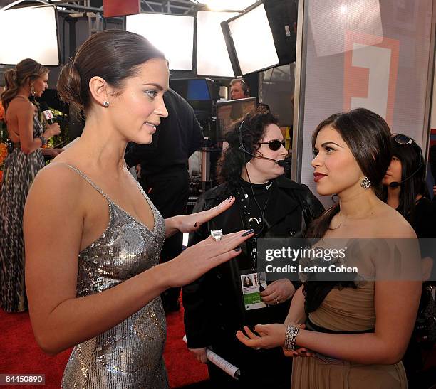 Actresses Emily Blunt and America Ferrera arrive to the TNT/TBS broadcast of the 15th Annual Screen Actors Guild Awards at the Shrine Auditorium on...