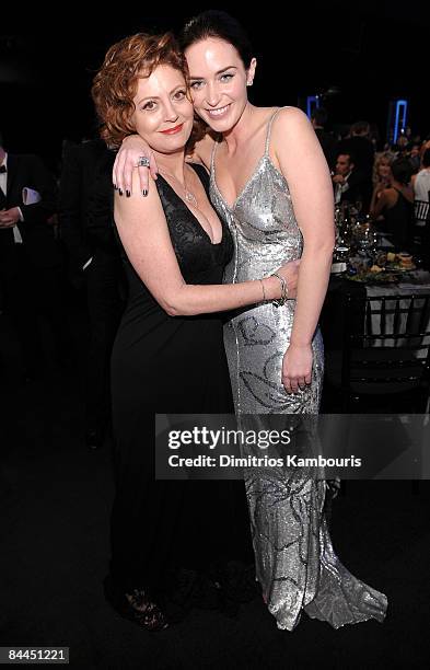 Actresses Susan Sarandon and Emily Blunt at the TNT/TBS broadcast of the 15th Annual Screen Actors Guild Awards at the Shrine Auditorium on January...