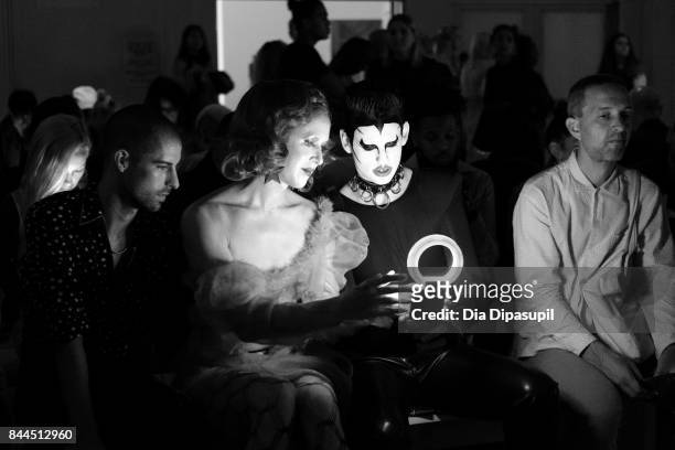 Guests attend the Maison the Faux fashion show during New York Fashion Week: The Shows at Gallery 2, Skylight Clarkson Sq on September 8, 2017 in New...