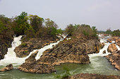 Liphi waterfall the great waterfall in Mekhong river
