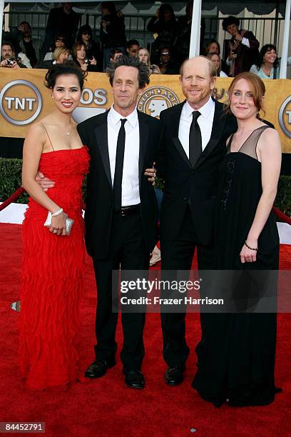 Chau-Giang Thi Nguyen, producer Brian Grazer, director Ron Howard and daughter Paige Howard arrive at the 15th Annual Screen Actors Guild Awards held...