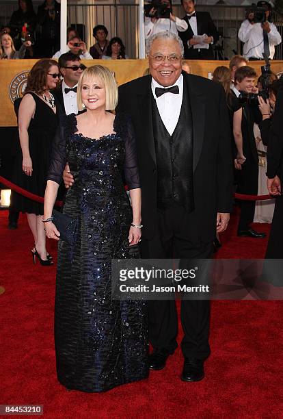Actor James Earl Jones and wife Cecilia Hart arrive at the 15th Annual Screen Actors Guild Awards held at the Shrine Auditorium on January 25, 2009...