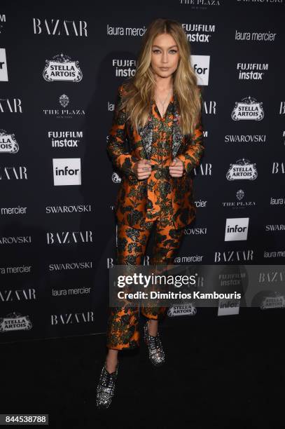 Gigi Hadid attends Harper's BAZAAR Celebration of "ICONS By Carine Roitfeld" at The Plaza Hotel presented by Infor, Laura Mercier, Stella Artois,...