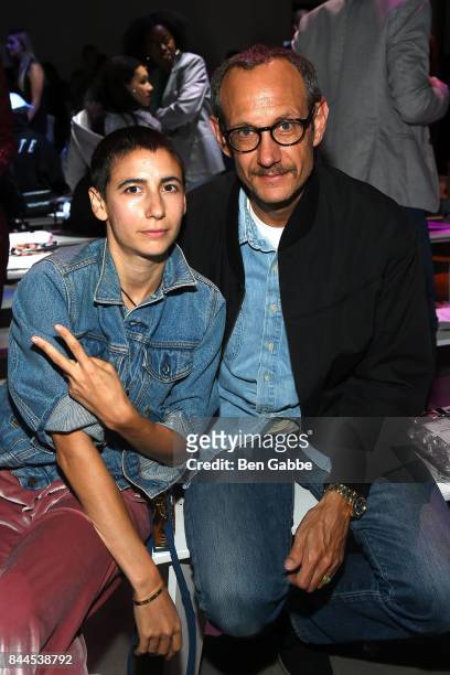 Terry Richardson and guest attend the Jeremy Scott Fashion Show during New York Fashion Week at Spring Studios on September 8, 2017 in New York City.