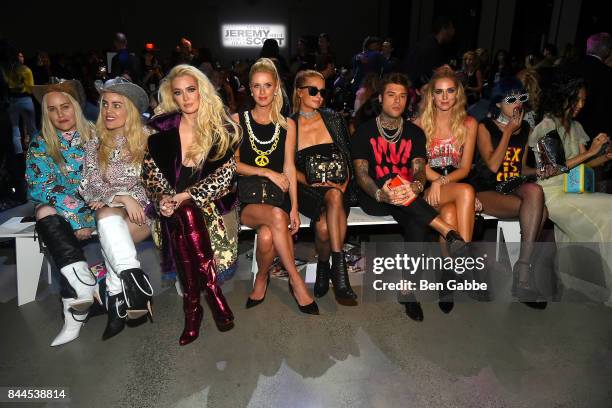 Sam Beckerman, Cailli Beckerman, Erika Jayne, Nicky Hilton, Paris Hilton, Federico Lucia, Chiara Ferragni and Sita Abellan attend the Jeremy Scott...