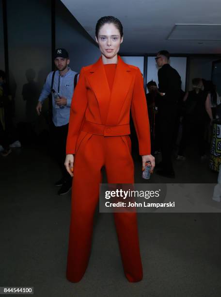 Model Coco Rocha is seen backstage during the Jeremy Scott collection during the September 2017 New York Fashion Week: The Shows on September 8, 2017...