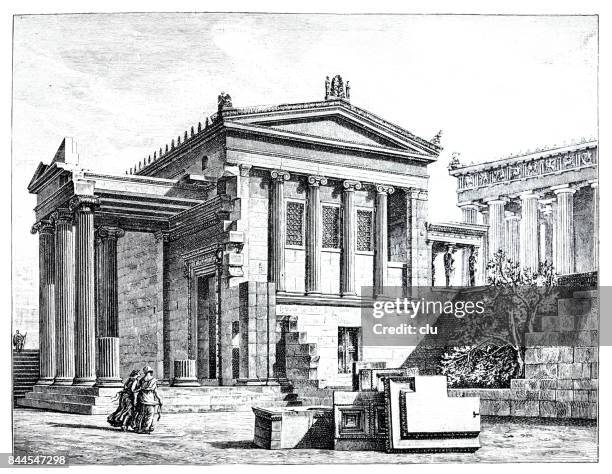 ancient acropolis - acropolis stock illustrations